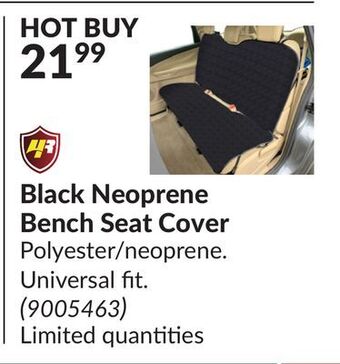 Princess Auto Black neoprene bench seat cover offer