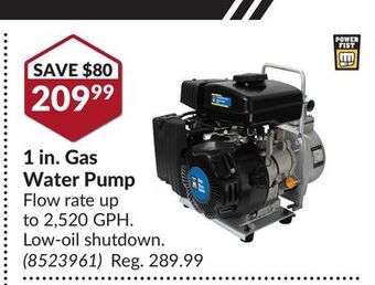 Princess Auto 1 in. gas water pump offer