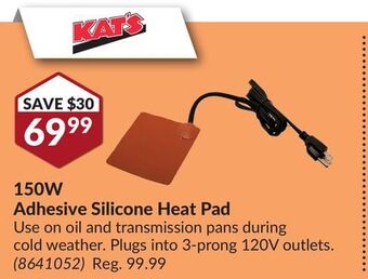 Princess Auto 150w adhesive silicone heat pad offer