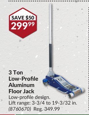 Princess Auto 3 ton low-profile aluminum floor jack offer