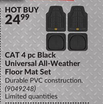 Princess Auto Cat 4 pc black universal all-weather floor mat set offer