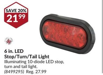 Princess Auto 6 in. led stop/turn/tail light offer