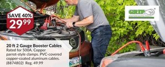 Princess Auto 20 ft2 gauge booster cables offer