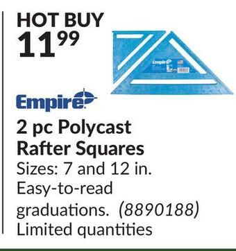 Princess Auto 2 pc polycast rafter squares offer