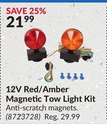 Princess Auto 12v red/amber magnetic tow light kit offer