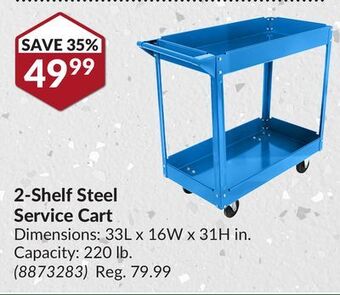 Princess Auto 2-shelf steel service cart offer