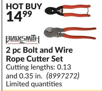 Princess Auto 2 pc bolt and wire rope cutter set offer