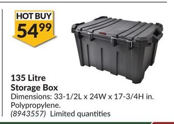 Princess Auto 135 litre storage box offer