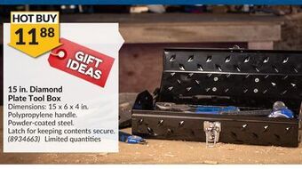 Princess Auto 15 in. diamond plate tool box offer
