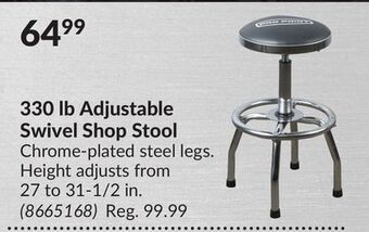 Princess Auto 330 lb adjustable swivel shop stool offer