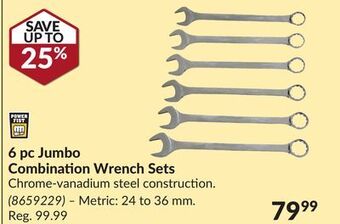Princess Auto 6 pc jumbo combination wrench sets offer