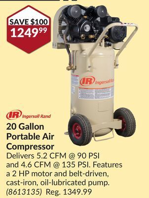 Princess Auto 20 gallon portable air compressor offer