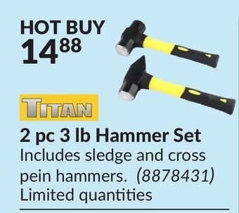 Princess Auto 2 pc 3 lb hammer set offer