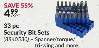 Princess Auto 33 pc security bit sets offer
