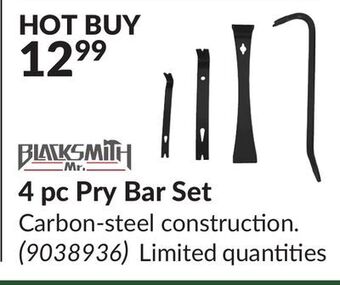 Princess Auto 4 pc pry bar set offer