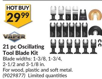 Princess Auto 21 pc oscillating tool blade kit offer