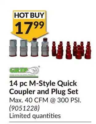 Princess Auto Grand rapids industrial products 14 pc m-style quick coupler and plug set offer