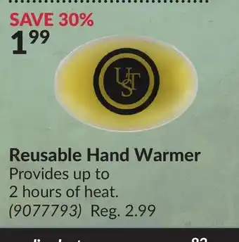 Princess Auto Reusable hand warmer offer