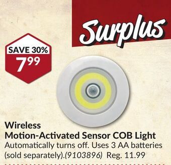 Princess Auto Wireless motion-activated sensor cob light offer