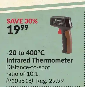 Princess Auto -20 to 400°c infrared thermometer offer