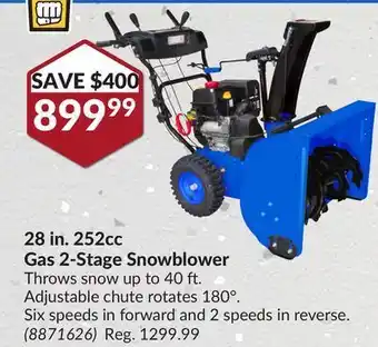 Princess Auto 28 in. 252cc gas 2-stage snowblower throws offer