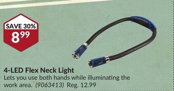 Princess Auto 4-led flex neck light offer