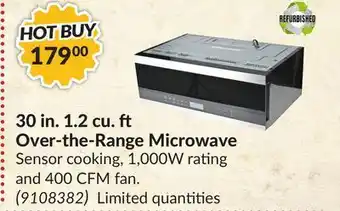 Princess Auto 30 in. 1.2 cu. over-the-range microwave offer