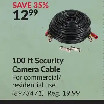Princess Auto 100 ft security camera cable offer