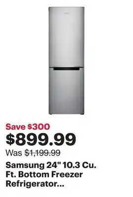 Best Buy Samsung 24" 10.3 cu. ft. bottom freezer refrigerator (rb10fsr4esr/aa) - stainless steel offer