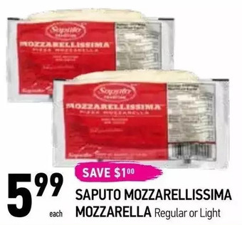 Coppa's Fresh Market Saputo mozzarellissima mozzarella offer