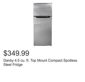 Costco Danby 4.5 cu. ft. top mount compact spotless steel fridge offer