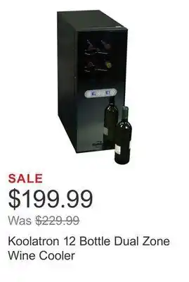Costco Koolatron 12 bottle dual zone wine cooler offer