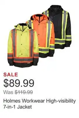 Costco Holmes workwear high-visibility 7-in-1 jacket offer