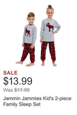 Costco Jammin jammies kid's 2-piece family sleep set offer