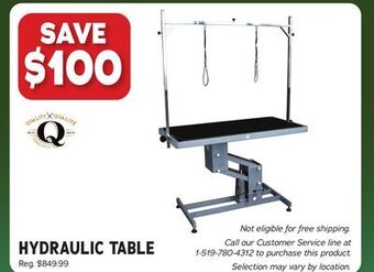 Ren’s Pets Depot Q hydraulic table offer