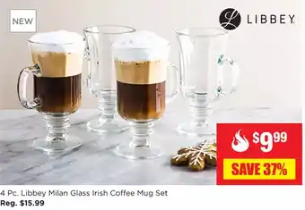 Kitchen Stuff Plus 4 pc. libbey milan glass irish coffee mug set offer
