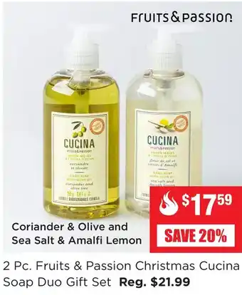 Kitchen Stuff Plus 2 pc. fruits & passion christmas cucina soap duo gift set offer