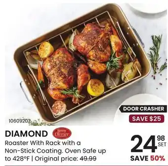 Stokes Diamond roaster with rack with a non-stick coating offer