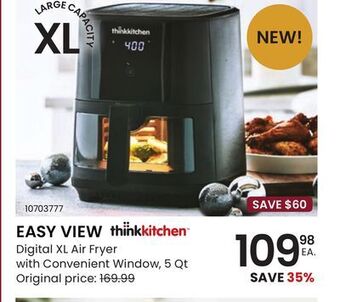 Stokes Easy view digital xl air fryer with convenient window, 5 qt offer