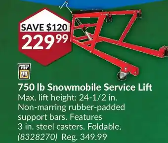 Princess Auto Snowmobile service lift offer