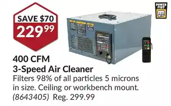 Princess Auto Power fist 400 cfm 3-speed air cleaner offer