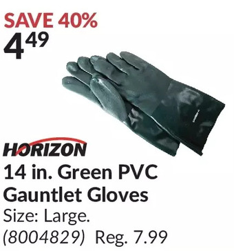 Princess Auto Horizon 14 in. green pvc gauntlet gloves offer