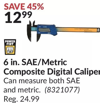 Princess Auto 6 in. sae/metric composite digital caliper offer