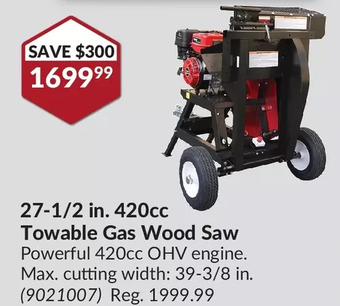Princess Auto Red rock 27-1/2 in. 420cc towable gas wood saw offer