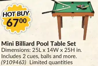 Princess Auto Mini billiard pool table set offer