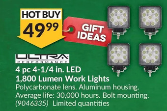Princess Auto Ultra performance 4 pc 4-1/4 in. led 1,800 lumen work lights offer