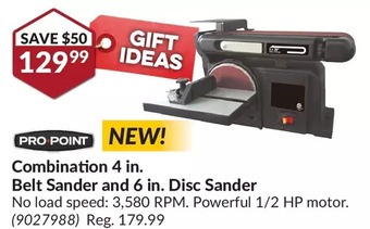 Princess Auto Pro.point combination 4 in. belt sander and 6 in. disc sander offer