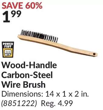 Princess Auto Wood-handle carbon-steel wire brush offer