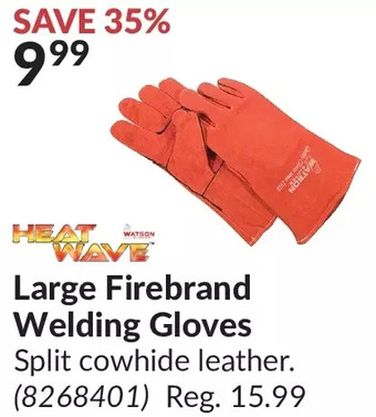 Princess Auto Large firebrand welding gloves offer