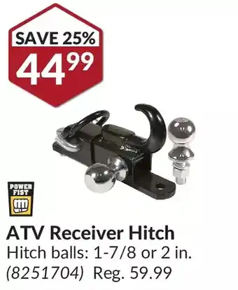 Princess Auto Atv receiver hitch offer